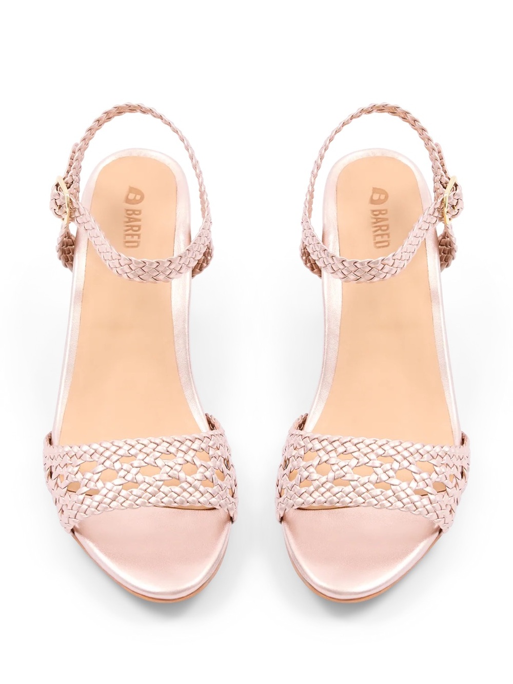 Bared Footwear Geomalia RoseGold Leather Size 8